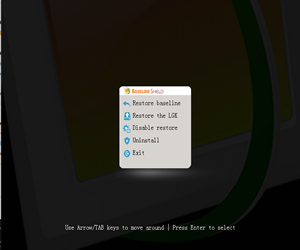Baseline Shield pre-OS screenshot